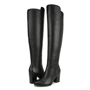 Naturalizer Womens Kyrie Heeled Knee High Boots US 8.5 Wide Black Leather NIB